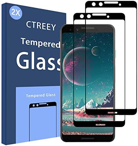 Pixel 3 Screen Protector Tempered Glass, CTREEY [Fingerprint, Scratch & Force-Resistant] Edge-to-Edge Full Coverage Case-Friendly 9H Hardness Google Pixel 3 Screen Protector 2018 (GLASS (Ultra-Clear))