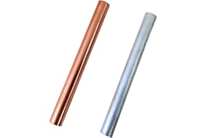 HWYEE 2PCS 99.995% Pure Copper Zinc Rods 3/8"(10mm) Dia 4"(102mm) Length Solid Bar Bare Copper Cu Zinc Metal Rod for School Scientific Hobbies DIY Craft （2PCS,10 * 102mm）