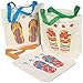 Fun Express Canvas Flip Flop Tote Bags. Multicolor (12 Pack) 8