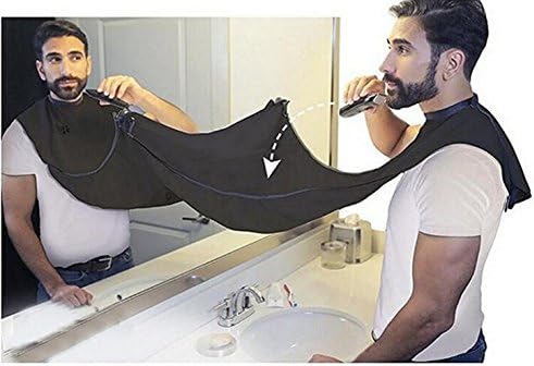 Eligten Quality Nylon Beard Bib - Beard Catcher for Shaving - Beard Trimming Apron &amp; Beard Clippings Catcher (1, Black)