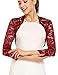 Bulges Women Floral Lace Shrug Long Sleeve Front Open Bolero Blouse Crop Top