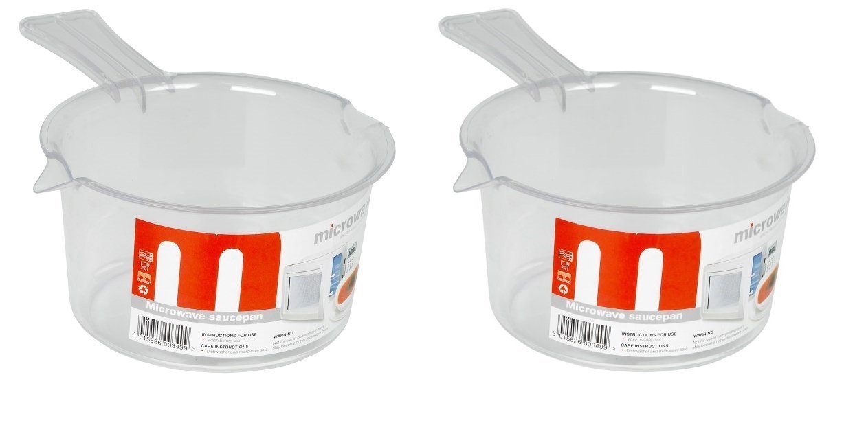 2 x plástico cacerolas mini para microondas (500 ml), color blanco ...