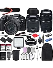 Canon EOS RP with RF 24-105mm f/4-7.1 is STM Lens Mirrorless Camera Bundle + EF 75-300 is III, EF-EOS RP Mount Adapter, V30 Microphone, LED Light, Extra Battery and Accessories(Backpack and More)
