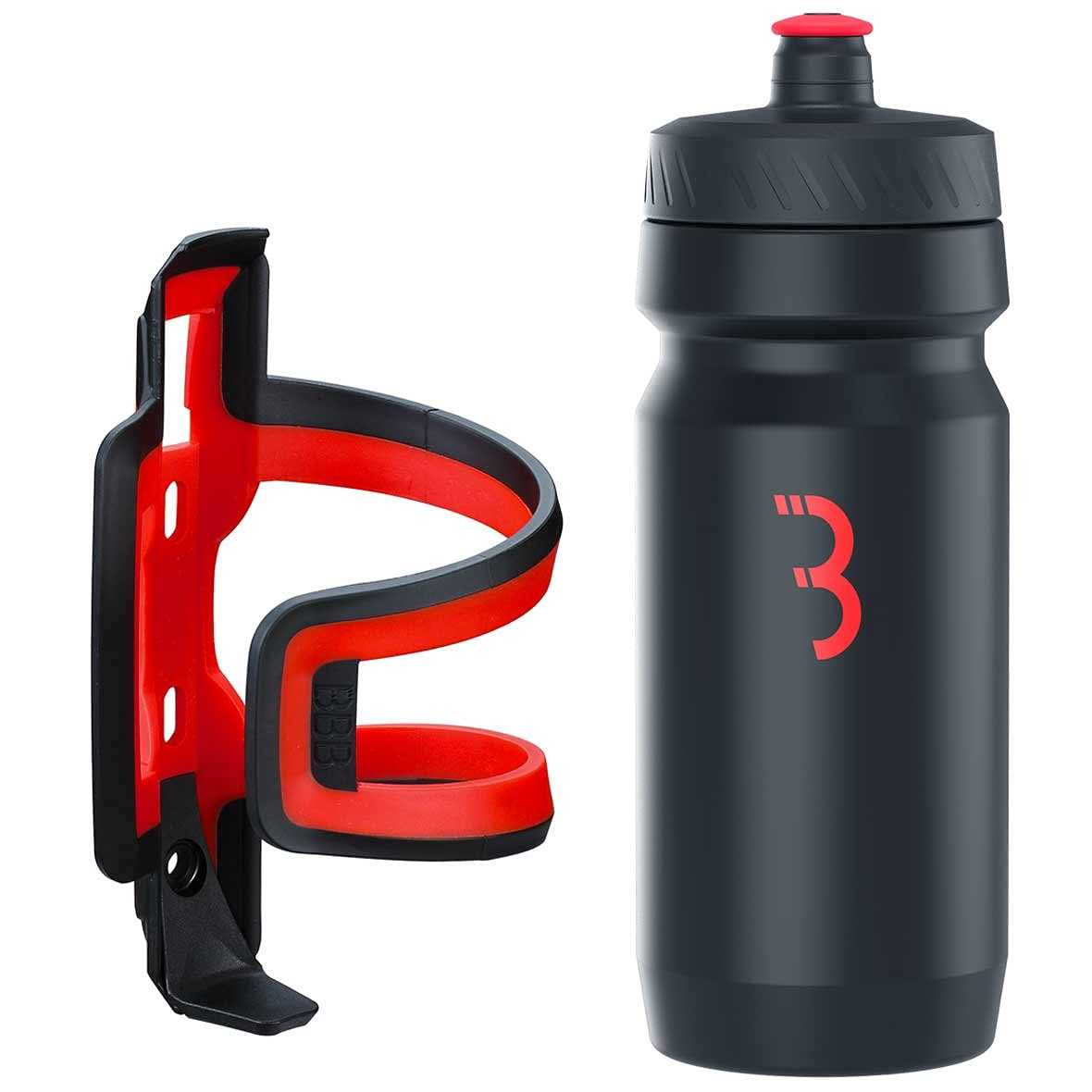 BBB Cycling DualAttack And CompTank I Bike Bottle Cage And Bottle Set I Easy Acces Lightweight Dual Composite Bike Bottle Holder I BPA-free Water Bottle I Universal Fit 550ml I BBC-40C