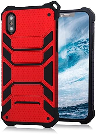 For iPhone X Case,iPhone 10 Case,DECHIANY[Spider Serise]Ultra Slim Armor Shockproof Case with Dual Layer Heavy Duty Protection with Lanyard Hole for iPhone X 10 (2017)  (Red)