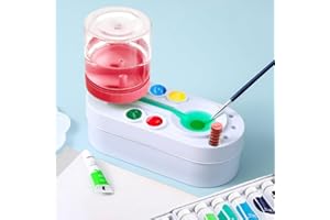 PXFAYSFQ 2025 Upgraded Paint Brush Cleaner Tool Brush Rinser, Watercolor/Oil-Based Paintbrush Cleaners, Painting Station Flush My Brush, Gift for Artist Kids Adults and Girls, Pre-Assembled(Pink)