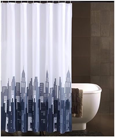 MQMY smooth waterproof prevent mildew polyester shower curtain bath curtain hanging curtain partition curtain window curtains modern city thickening (（height）200150cm（width）)