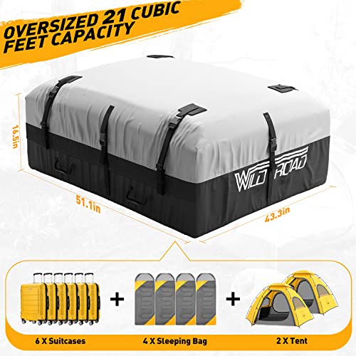 Rooftop Cargo Carrier Bag, WILDROAD 21 Cubic Feet 600D Ultra AntiTear