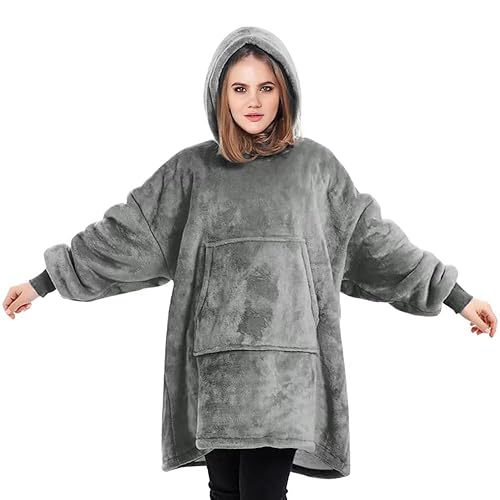 FOME Wearable Blanket Hoodie, Oversized Hoodie Sweatshirt Blanket for Women Men, Gift, Cozy and Fuzzy Hoodie Blanket with Giant Pocket