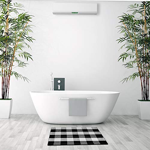 Inkesky Buffalo Check Outdoor Rug - Black and White Plaid Rugs - Standard Size 23.6" x 35.4" (2x3) - for Front Porch Single Door Mats