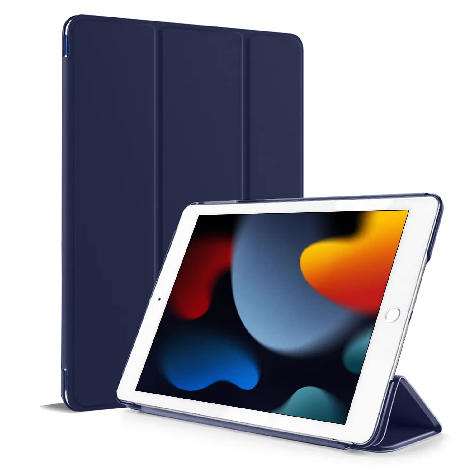 DV iPad 9.7 Inch 2017 2018 Air and Air 2 Smart Case Cover, Ultra Slim Lightweight Stand Case Shell with Translucent Back Cover, for Apple iPad 9.7(Air, Air 2 2017, 2018) Auto Sleep&Wake (Blue)