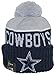 New Era NFL15 On-Field Sport Knit Dallas Cowboys Navy Gray Pom Beanie