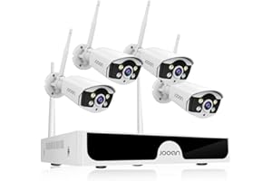 JOOAN 3MP Security Camera System Wireless, 8CH NVR 1296P Security Camera System(Clear Than 1080P) with Audio, IP67 Weatherproof, Great Night Vision, Motion Detection, Email Alarm, No HDD