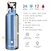 TOPOKO Straw Lid Water Bottle. Stainless Steel, Double Wall, Vacuum, Sweat Proof, Leak Proof. Keep Water Cold or Hot. BPA-Free (Blue)