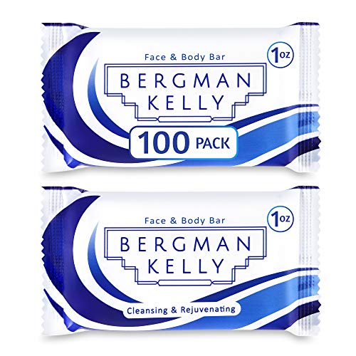 BERGMAN KELLY Travel Soap Bars (White Tea, 1 oz, Rectangle 100PK), Travel Size Luxury Bulk Hotel Bar Soap; Small Individually Wrapped Soap Hotel Toiletries for Airbnb, Motel, Guest Bathroom