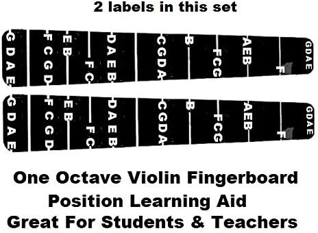 2 Violin Fiddle Fingerboard Fret guide Labels Fingering Chart 4/4