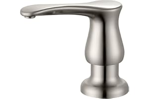 GAGALIFE Sink Soap Dispenser Brushed Nickel, Built in Soap Dispenser with 13 OZ Bottle, Lotion Dispenser for Kitchen Sink, Refill from The Top