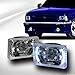 Velocity Concepts Universal 4X6 Chrome DRL White LED Sealed Beam Projector Head Lights Lamp for H4651, H4652, H4656 & H4666