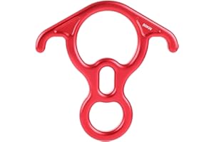 PROND Terminal 8 Descender, Rescue Figure 8 Descender with Lock Off Ears, 50KN Aluminum Alloy Bent-Ear Descender for Climbing Rescuing Or Escaping Descender, Climbing Belay & Rappel Equipment