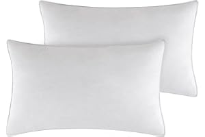SleepMan Throw Pillow Inserts 14" x 24" (Pack of 2, White) Down Feather Pillow Stuffer Premium Decorative Pillows for Sofa Couch Bed