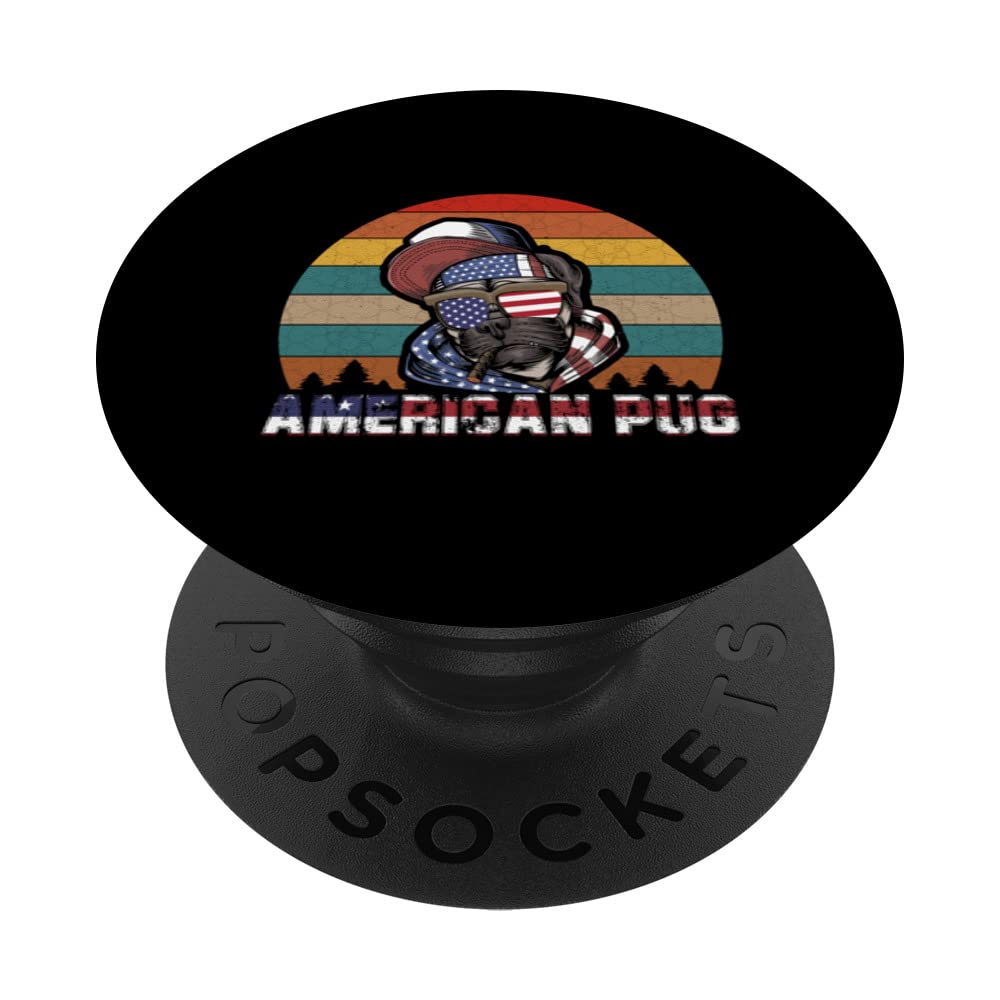Liberty Freedom Vintage Design American Pug Gangter PopSockets Swappable PopGrip