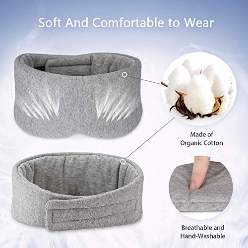 Cotton Sleep Mask, Bosiwee Eye mask for Sleeping Light Blocking, Soft and Comfortable Night Eyeshade for Men Women, Adjustable Breathable Sleeping Mask, Handmade - Thumbnail 4