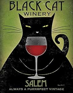 Amazon.com: Black Cat Winery Salem by Ryan Fowler 14x11 ...