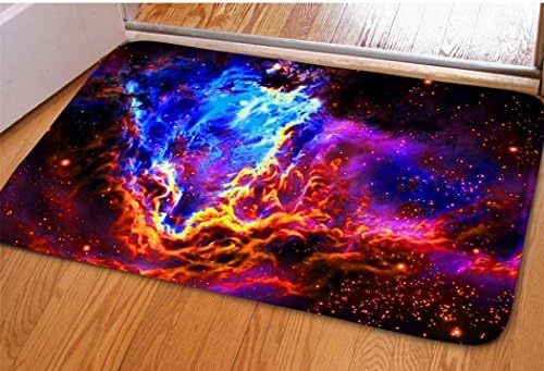 Doorway Cool Galaxy Doormat For Bedroom Dorm Nonslip Absorbant Hallway Entrance Indoor Floor Mat Apartment Home Decor Kitchen Rectangular Starry Print Door Mat Flannel Washable Soft Small Area Rug
