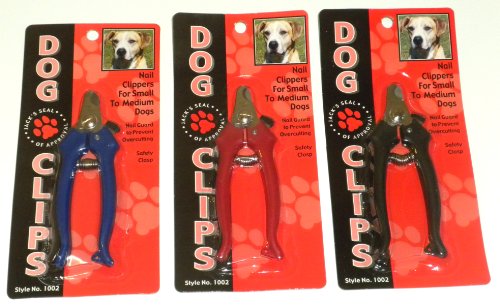 1 X Dog Nail Clippers for Small to Medium Dogs with Nail Guard Comes in Black, Blue, or Red