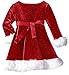 Bonnie Baby Baby Girls' Sparkle Stretch Velvet Santa Dress with Satin Bow