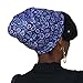 Satin Life Elastic Band Patterned Women's Soft Slouchy Satin Lined Hat Beanie Cap (Paisley-Blue)