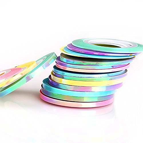 MEILINDS Nail Art Striping Tape Line Mermaid Candy Color 1mm 2mm 3mm Adhesive Sticker DIY Nail Manicure Tools Decals Decoration 18 PCS