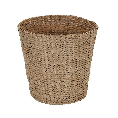 Household Essentials ML6692 Woven Water Hyacinth Wicker Waste Basket