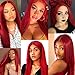 mscoco Brazilian Straight Wigs with Baby Hair for Black Women Red Color 13x6 Lace Front Wigs Human Hair Pre Plucked 150% Density Colored Wigs for Black Women (20 inch)