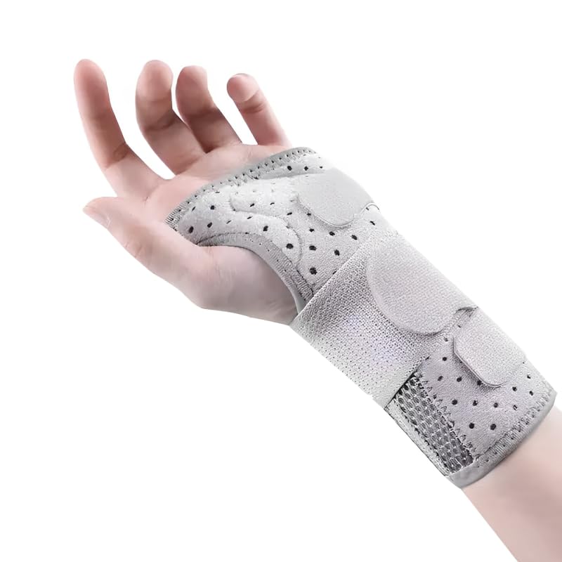 Carpal Tunnel Wrist Support Brace for Men & Women | Wrist Straps with Removable Metal Splint | Double Aluminum Plate Support for Arthritis Pain Relief, Tendonitis & Sprains | 1PC (M, Left Hand)