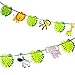 Jiahai 19pcs Jungle Animals Leaves Banner Home Decoration for Woodland Garland Forest Theme Birthday Festival Party