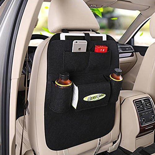 PythonWorld Car Seat Bag Organizer,Woolen Felt Seat Back Kick Protectors for Kids,Storage Bottles,Tissue Box,Toys