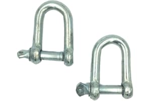 BRUFER QUALITY PRODUCTS BRUFER GR-06 Galvanized Screw Pin Chain Anchor "D" Shackle (1/2" (13MM) - 2 Pack)