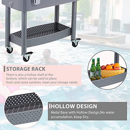 Kühlwagen-Abdeckung Wasserdicht – 86,5x51x81,5 Cm, Aus 420D Oxford, Mit Unterem Gurt & Griffen, Für Rollkühler Bis 80 Quart