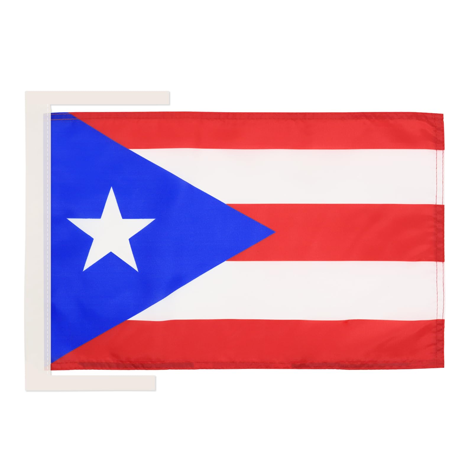 AZ FLAG - Puerto Rico Flag - 18'' x 12'' - 100% Polyester Puerto Rican Small Banner with Two Cords - Fade Resistant - Vivid Colors - 18x12 in - 45x30 Cm โ image 1