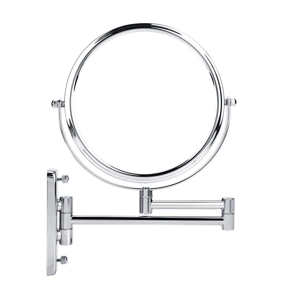 Focket Wall Mount Makeup Mirror,3x Magnification Double Sided Swivel HD Makeup Mirror for Bathroom/Home/Powder room Using(8")