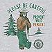 Tee Luv Smokey Bear T-Shirt - Retro Smokey Prevent Wildfires Ringer Shirt (Athletic Grey/Dark Grey) (L)