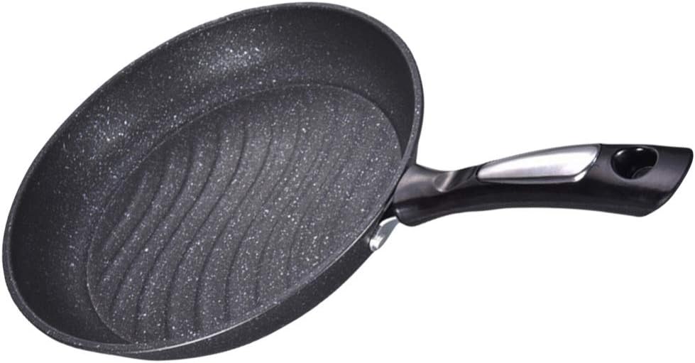 Hemoton Cast Iron Skillet Frying Pan Oven Safe Cookware Grill Stovetop Non-Stick Frying Pan for Oven Broiler Kitchen Deep Fryer