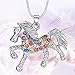 eloi Multicolor Horse Pendant Pony Mustang Necklace for Little Girls Necklaces 18 Inches