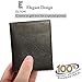 E Elton Men's Genuine Lambskin Soft Leather Hipster Bifold Wallet Black