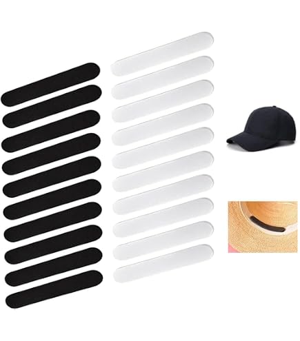 40-Pack Hat Size Reducer Tape – Self-Adhesive Foam Inserts For Baseball Caps & Fitted Hats (20 Black + 20 White)