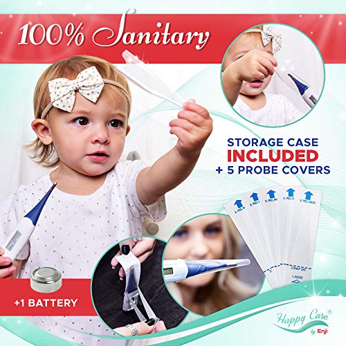 Thermometer Fast 10-30 Seconds Thermometer for Adults, Oral Thermometer, Thermometer for Fever, Celsius and Fahrenheit, Rectal, termometro Underarm Thermometers, Digital Baby Infant Kid Babies and Pet