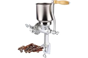 HURRISE Corn Grinder with High Hopper, Grain Mill, Manual Grinder For Corn, Rice, Soybeans, Pepper, Chickpeas, Cast Iron Wheat Grinder Dry&Wet Grinding For Domestic Use