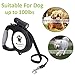 Nasus Retractable Dog Leash, 26ft Pet Walking Leash with 9 LED Detachable Flashlight for Medium Large Dog up to 100lbs, with Hand Grip One Button Brake & Lock and Hook (Black-N)