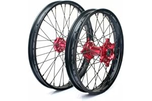 TOFR 21 19 Wheels Complete Set Red Hubs Rims Spokes for Honda CRF250R CRF450R 2014 2015 2016 2017 2018 2019 2020 2021 2022 20